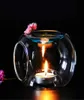 Glass Candlestick Fragrance Aroma Oil Tealight Holder Candle Wax Tart Warmer Elegant Kort kreativa ljusstakar SH1909248930408