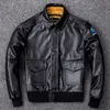 Мужская куртка из натуральной кожи, военная куртка пилота ВВС A2, пальто из натуральной яловой кожи, одежда 231226