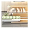 Kitchen Storage Drawers Organizer Sink Shelf With Chopstick Barrel Tableware Accessories Sliding Rack Dish Drying Cabinets