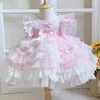 Dziewczyna sukienki Baby Summer Vintage Hiszpańska Anglia Lolita suknia balowa sukienka dla dzieci z szwami Księżniczka
