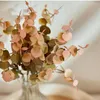 Fleurs décoratives 13 "automnes tiges d'eucalyptus artificielles accessoires de décoration de salle fausses branches de feuilles pour la maison cuisine Table Vase bricolage