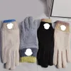 Handskar designer märke mönster brev handskar för vinter och höst mode kvinnor kashmirmitten handskar med utomhussport varma vintrar gl