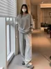 女性のパーカーディープタウン韓国スタイル特大のスウェットシャツ女性ヴィンテージストライプクルーネックパーカー