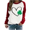 Women's Sweaters 2024 Spring Autumn Fashion Printed Clover Raglan Sleeves Round Neck Plush Thickened Sweater