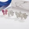 Необычное кольцо с бриллиантом S925, серебро Lucky Designer, перламутровая бабочка, открытый стиль, женская модная коробка для колец 039s4364178