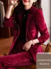 Yitimuceng Women Suits Office Sets Formal Long Sleeve Classic Single Button Pocket Blazers High Waisted Bell Bottom Pant Suits 231225