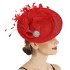 Baretten Dames Vrouwen Feest Diner Tovenaar Hoed Haarspeld Bruid Bruiloft Mesh Hoofddeksel Cocktail Race Haaraccessoires Hoedenzaak Cap