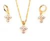 10 kt Fine THAI BAHT G/F Gold Pendant CZ White Coordinate Necklace chain Earrings sets Jewelry Christian Jesus7301949