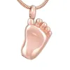 IJD8041 Baby Foot Shape rostfritt stål Kremation Keepsaken hänge för håll Ashes Urn Halsband Human Memorial Jewelry2998