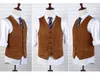 Abito da uomo in pelle di cervo Veet Best Man Wedding Clothing Jacket Gilet da lavoro casual Steampunk in stile vittoriano