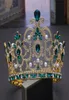 Diademi e corone da sposa Perla piena Rosso Verde Strass di cristallo Corona per capelli da sposa in oro per accessori per gioielli per capelli da donna247q9517012611