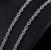 3mm4mm Silver Stainless Steel Trace O Chain Link for Men Women Necklace 45cm75cm Length with Velvet Bag9758837