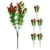 Flores decorativas buquês de pimenta artificial diy decoração falso ramos vegetais vaso decorações de enchimento haste