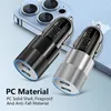 Podwójny USB C Szybka ładowarka samochodowa 40W 2 Port Typ CAP CAM CAR PONAKATER ZASILA ZASILA DO IPhone'a 15 14 Pro Max Samsung S24 OnePlus MP3 zestaw słuchawkowy