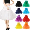 Skirts Vintage Wedding Tulle Mesh Skirt Bridal Underskirt Candy Color Petticoat Rockabilly Tutu Black White