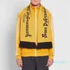 Bufandas Unisex Moda Patrones de letras Verde Amarillo Envolturas para invierno Bufanda de borlas para hombres Mujeres