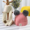 Berets Herbst und Winter Baby Hut Schal Set Koreanische Nette Kinder Hals Gestrickte Hüte Für Jungen Mädchen