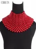 UDDEIN Mode Indiase sieraden Handgemaakte kralen statement kettingen voor vrouwen Kraag Bib Kralen Choker Maxi Ketting Trouwjurk 222009841