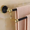 Accessori per il bagno Lega di zinco Finitura oro nero Porta asciugamano Porta accappatoio Porta scopino Porta asciugamani Set da bagno Porta carta T20181E