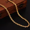 18 K FINE SOLID G F GOLD NECKLACE 31 tum Hip Hop Rock Rope CLAP CHAME Fashion Jycken Förlängning Män kvinnor223U