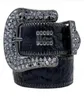 2022 Designer beroemde riem Simon riemen voor heren Dames Glanzende diamanten riem Zwart op zwart Blauw wit veelkleurig met bling strass2706107