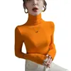 القمصان النسائية عالية الجودة 2023 نساء قمم الصنفرة تي شيرت أنثى ملابس نقية ملونة الشتاء الخريف مثيرة المحصول العلوي بلوزة عادية