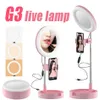 Accessoires G3 LED rétractable Selfie Light Light Dimmable Éclairage Trépied pour téléphonie mobile Photographie pour le maquillage en direct