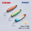 YAPADA Brass spoon CU04 2 8g 3 6g 4 7g 36X10mm OWNER Single Hook Multicolor Metal Spoon stream Fishing Lures Trout T191016265a