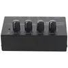 Förstärkare 3x EU -plugg HA400 UltraCompact 4 -kanaler Mini Audio Stereo hörlurarförstärkare med Power Adapter svart