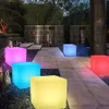 Utomhus LED -upplysta möbler kubstol bar ljus parti bröllop ktv pub bar lysande led kub pallstol ljus311c