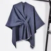 Scarves Colorblock Scarf Double-sided Pure Color Irregular Open Front Bat Sleeve Oversized Cardigan For Women Winter Fall Cape