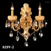 Chandeliers Gold 5-arm Large Living Room Wall Light El Fixtures Retro Corridor Sconce Bedroom Villa Hall Crystal Lamp