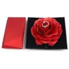 Jewelry Pouches 3D Heart Shape Rose Flower Box Proposal Wedding Rings Display Holder Specially Designed For Couples Storage