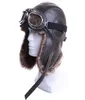 Vinterbomberhattar Plush Earflap Russian Ushanka med Goggles Men Women039S Trapper Aviator Pilot Hat Faux Leather Päls snö cap8389293