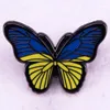 Broches en émail papillon bleu jaune, bijoux