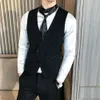 Mäns dubbelbröst kostym Business Casual Men's Custom Wedding Tuxedo Vest