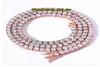 Europeiska och amerikanska hiphop 3mm Rose Gold Cz Diamond Tennis Chain Mens Iced Out Diamond Armband Halsband Par Tennis Chain ET2359377