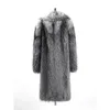 PFHQ Męskie modne imitacja płaszcza włosów norki moda Faux Fur Fox Długie wielkie ubrania męskie 21q4429 231226