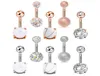 DS82 5st Sexy 316l Steel Bar Belly Rings Women Crystal Ball Girls Navel Piercing Barbell Earring Stone Body Jewelry Set7157006