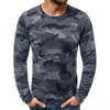 T-shirt da uomo Top elegante Accattivante manica lunga Camicia da uomo primaverile morbida con cuciture mimetiche per la pelle