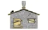 Iced Out 14-каратное позолоченное ожерелье в форме дома с микро-цирконовым покрытием для мужчин, ювелирные изделия в стиле хип-хоп1676338