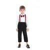 衣類は子供をセットし、1〜7歳の紳士服の子供の誕生日コスチュームスプリングボーイズのための黒いズボン付きのソリッドクラシック白いシャツ