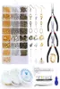 Bracelet en alliage accessoires résultats de bijoux ensemble outils de fabrication fil de cuivre anneaux de saut ouverts boucle d'oreille crochet fournitures Kit 2210136977923