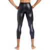 Mannen Skinny Leren Broek Body Shaper Taille Trainer Hoge Shapers Controle Legging Compressie Ondergoed Fitness 9pts 231225