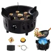 Cuisinière coupe-vent à 7 cœurs 20000W, cuisinière à gaz haute puissance avec Valve de gaz réglable pour Camping en plein air, cuisine pique-nique 231225