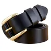 Belts 2024 Fashion Retro Mens Genuine Leather Brass Clasp Buckle Men's Luxury For Men 3.8cm Wide Jeans NW0078