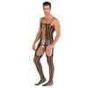 Män porr sexig underkläder underkläder exotiska bodysuit mesh net body strumpor ultratin sling netting slang man jumpsuit strumpbyxor 231226