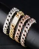 14mm Hip Hop Miami Curb Cubaanse Link Chain Armbanden Persoonlijkheid Kan Open Lock Mannen Bling Rapper Bracelet9083762