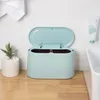 Waste Bins Officeと家庭用デスクトップミニゴミ缶プレスタイプスナップERダブルレイヤースモールビンプラスチックデスクストレージボックスドロップDE OTGFE