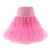 Skirts Vintage Wedding Tulle Mesh Skirt Bridal Underskirt Candy Color Petticoat Rockabilly Tutu Black White